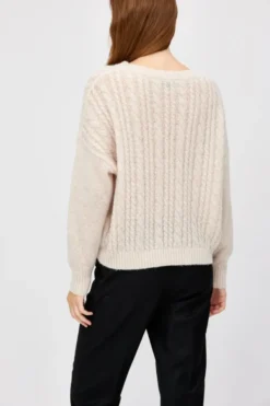 Beżowy sweter z wełną alpaki
