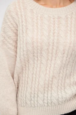Beżowy sweter z wełną alpaki