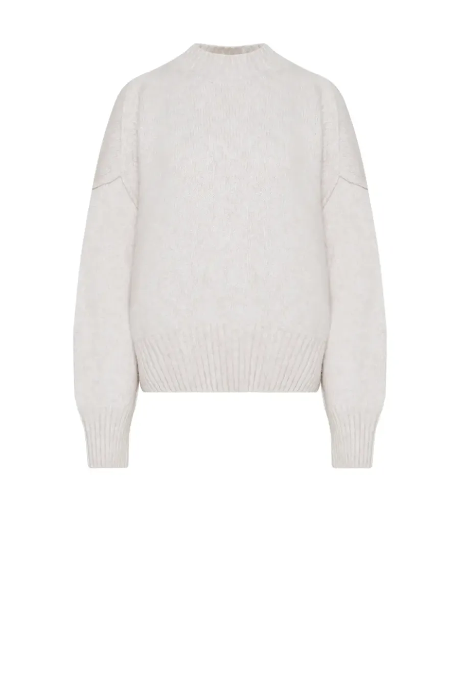 Beżowy sweter z wełną merynosową i bawełną