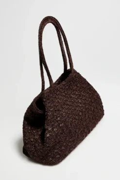 Brązowa pleciona torba shopper