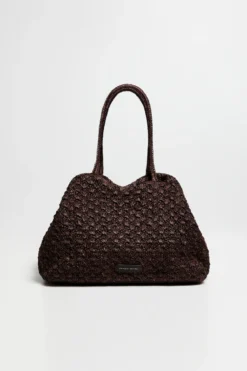 Brązowa pleciona torba shopper