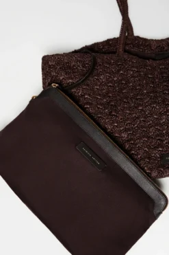 Brązowa pleciona torba shopper
