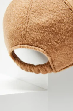 Camelowa czapka z daszkiem z wełny wielbłądziej