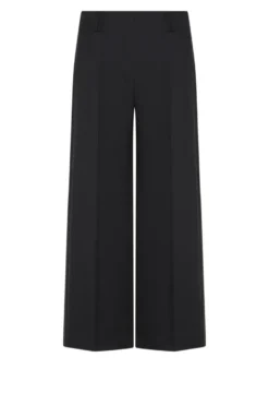 Czarne spodnie z wełną typu culotte