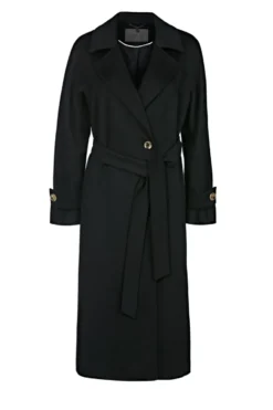 Czarny płaszcz 100% kaszmir Izabelle Luxury Line
