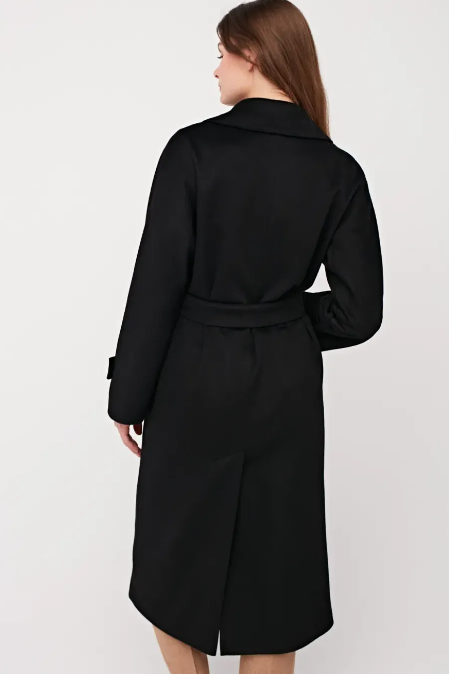Czarny płaszcz 100% kaszmir Izabelle Luxury Line