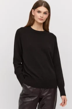 Czekoladowy sweter z kaszmirem i wełną merino