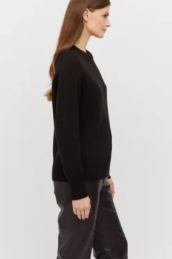 Czekoladowy sweter z kaszmirem i wełną merino