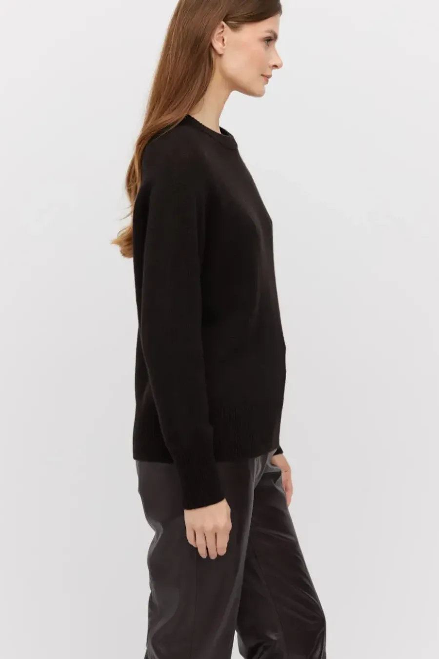 Czekoladowy sweter z kaszmirem i wełną merino