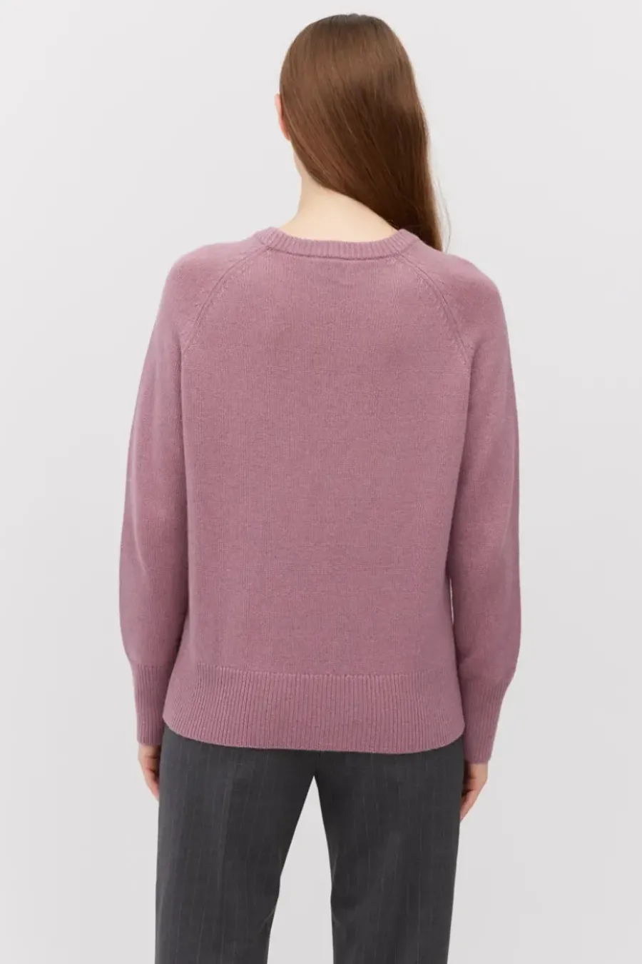 Fioletowy sweter z kaszmirem i wełną merino