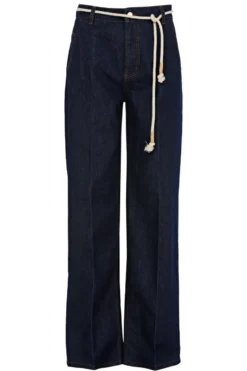 Granatowe szerokie spodnie jeans