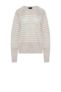 Lniany sweter w paski