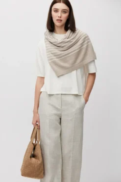 Lniany sweter w paski