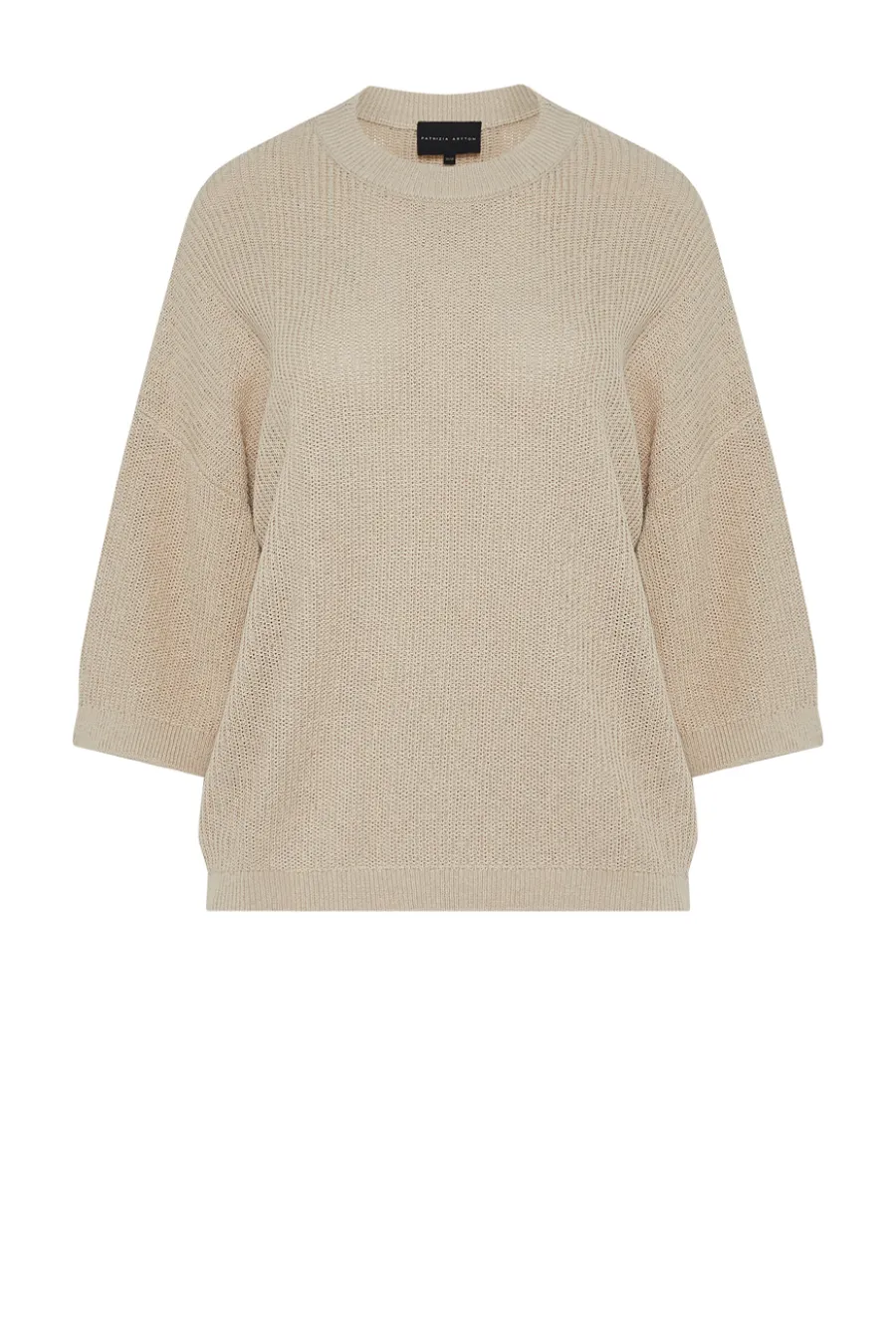 Luźny beżowy sweter z bawełną i lnem