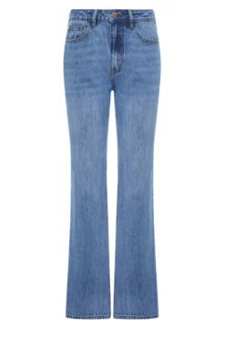Niebieskie jeansy bootcut z wysokim stanem