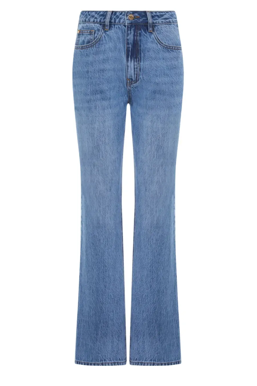 Niebieskie jeansy bootcut z wysokim stanem