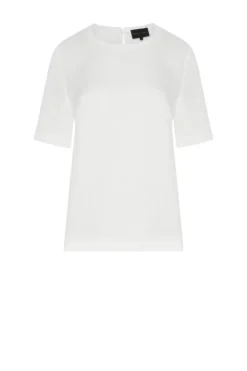 Pudełkowa bluzka off white z lnu