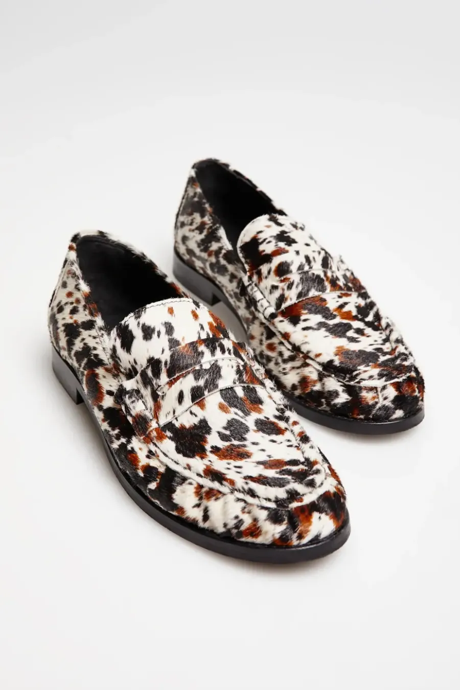 Skórzane loafersy w zwierzęcy deseń