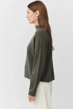 Sweter golf z wełną merynosową i kaszmirem