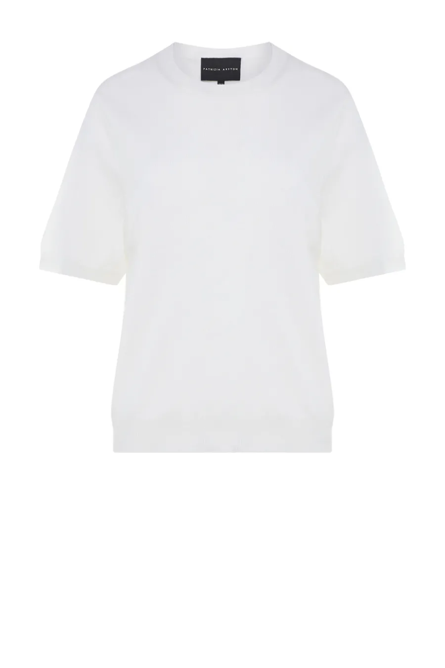 Wełniana bluzka off white z krótkim rękawem