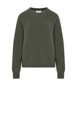 Zielony dzianinowy sweter z wełny merynosowej