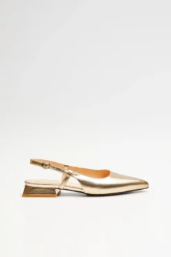 Złote buty slingback